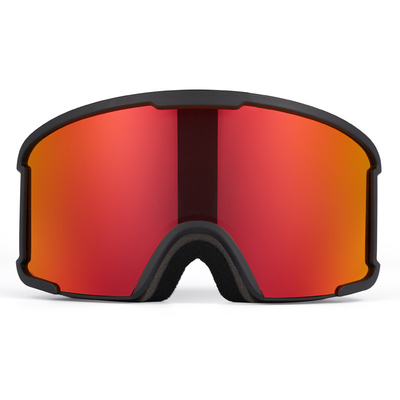 La Cina Occhiali da sci anti nebbia a doppio cilindro a mezzo telaio occhiali da sci rosso brillante occhiali da montagna tre strati di spugna e silicone fornitore