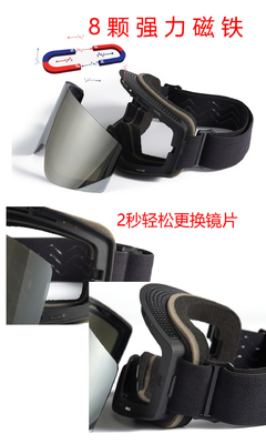 Sci Google PC Specchio Lenti magnete rimless sostituzione grande cilindrico può bloccare occhiali da neve UV fornitore